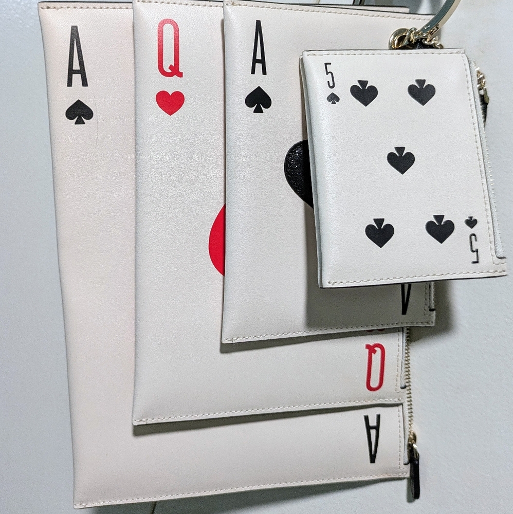 Kate Spade Lucky Draw Triple Pouch and Keychain